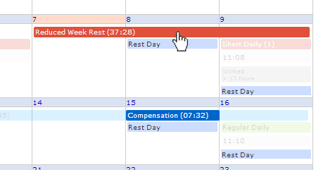 Worker Calendar - Rest Reduced