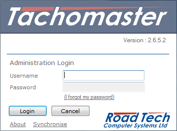 Tachomaster Client - Log In